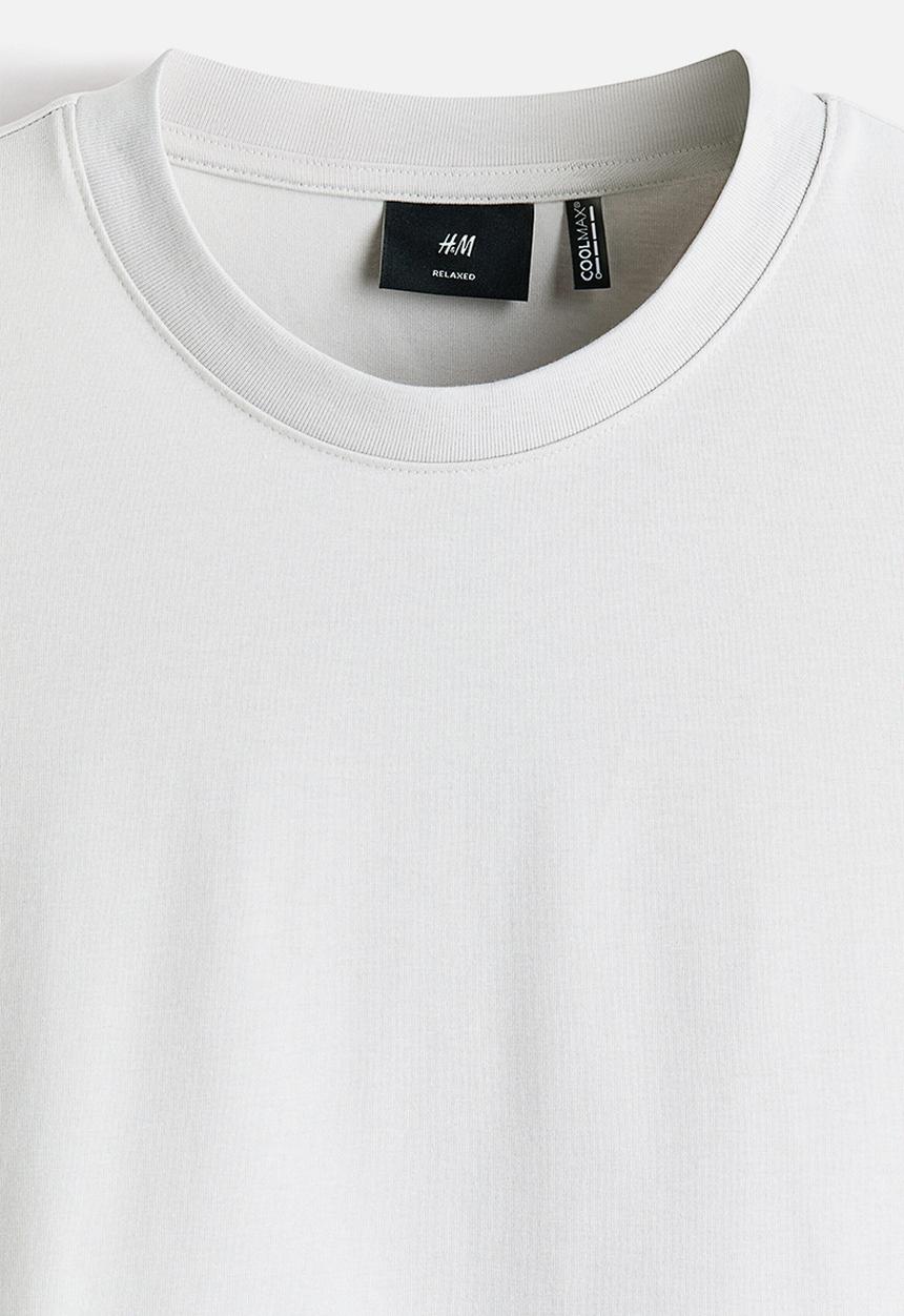 H&M - Coolmax®  relaxed fit t-shirt - light grey marl