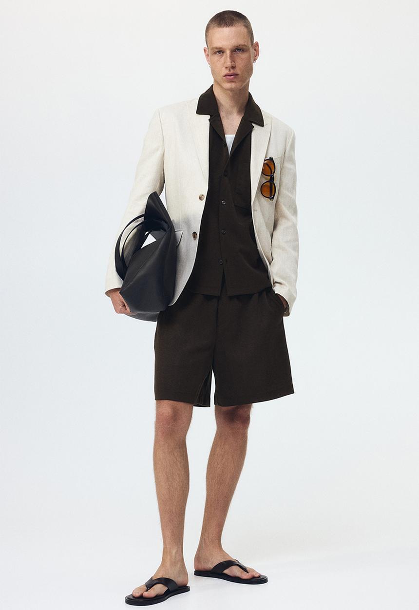 H&M - Relaxed fit interlock shorts - dark khaki green