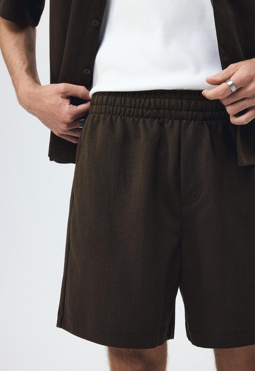 H&M - Relaxed fit interlock shorts - dark khaki green