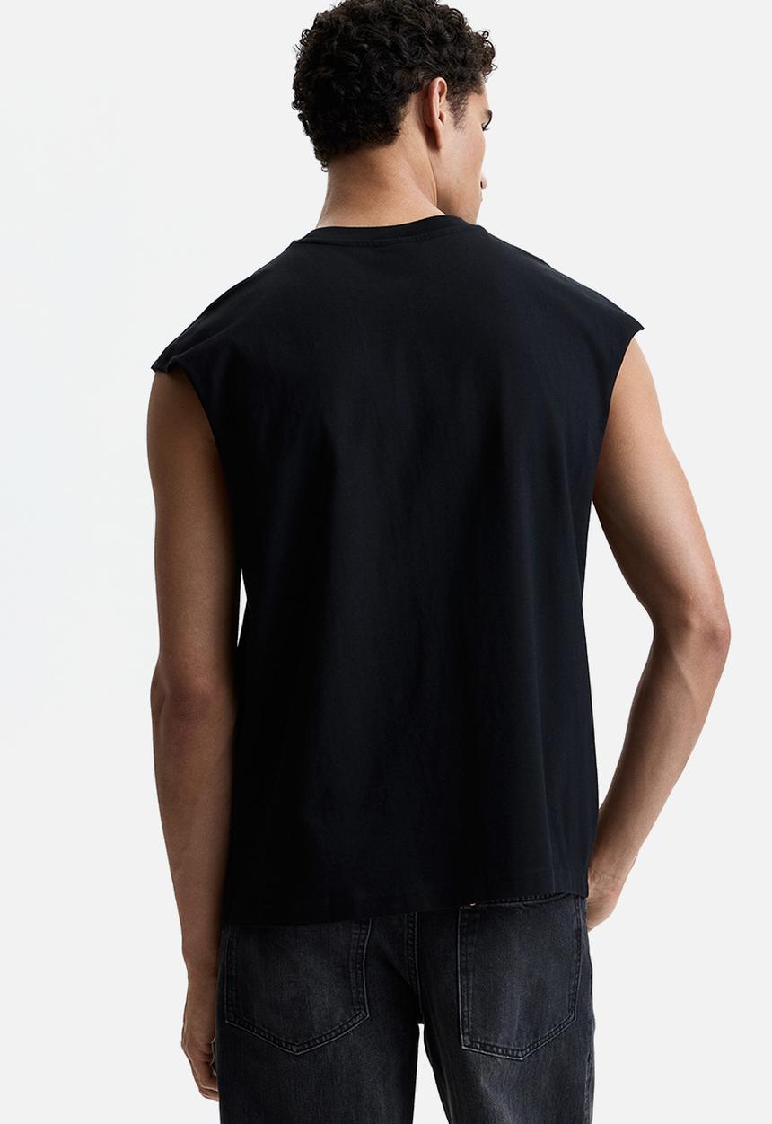 H&M - Relaxed fit cotton vest top - black