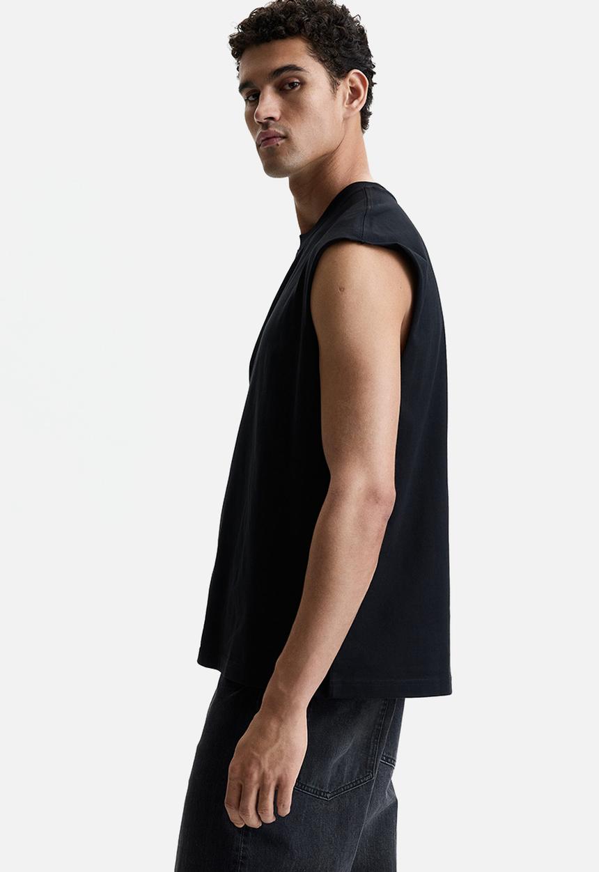 H&M - Relaxed fit cotton vest top - black