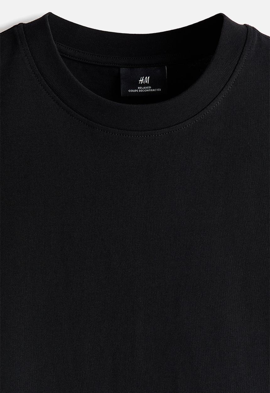 H&M - Relaxed fit cotton vest top - black