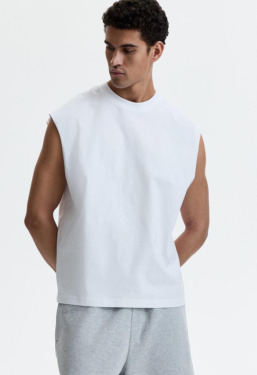 H&M - Relaxed fit cotton vest top - white