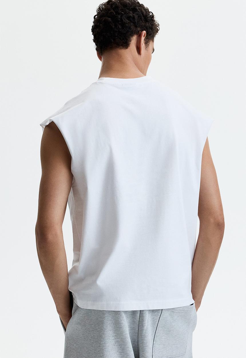 H&M - Relaxed fit cotton vest top - white