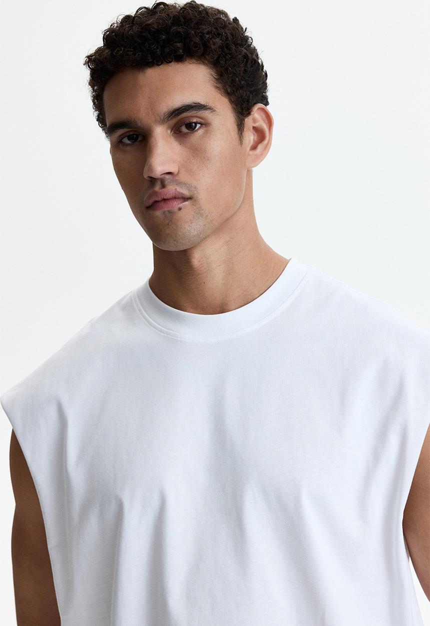 H&M - Relaxed fit cotton vest top - white