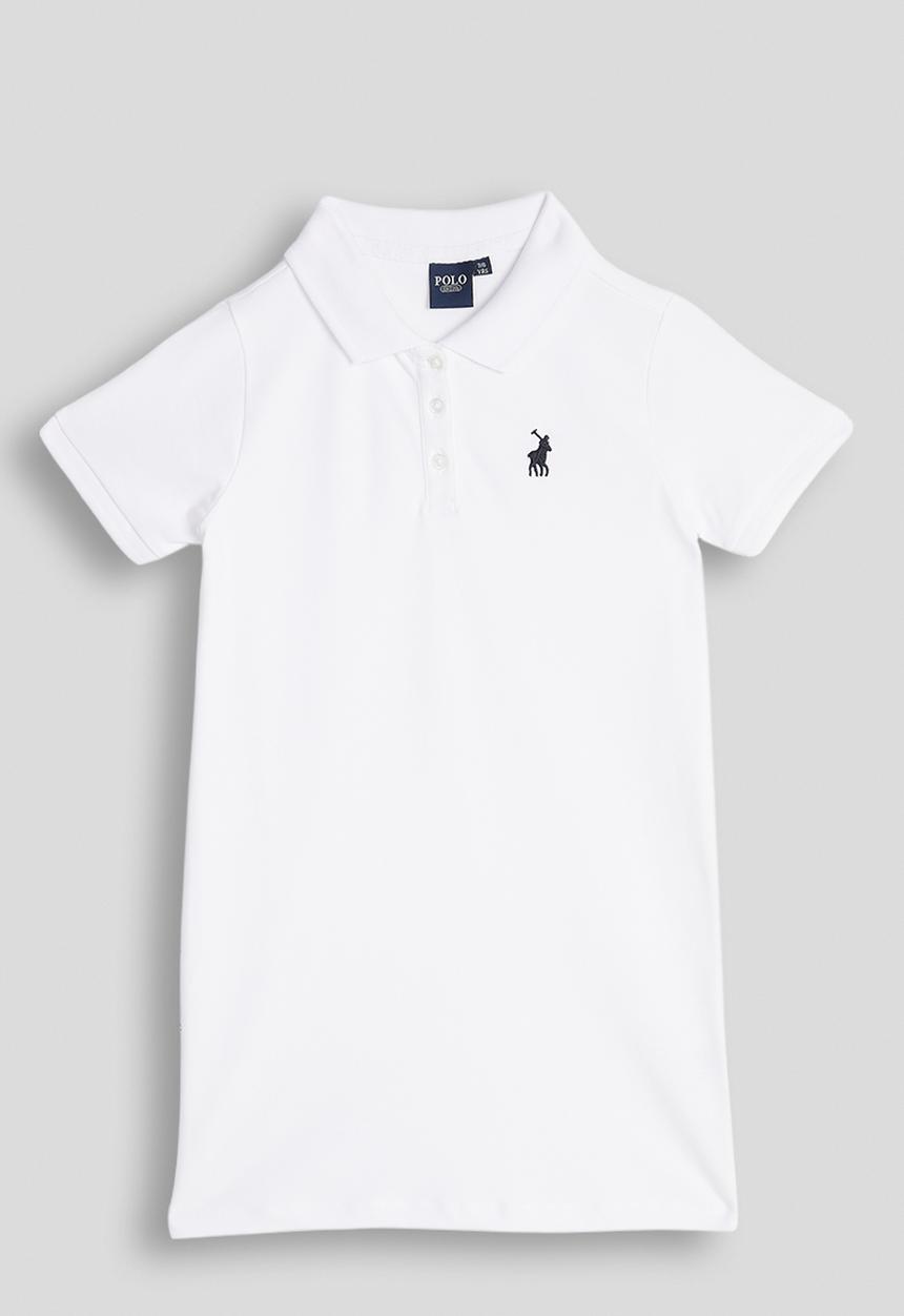 POLO - Girls Dakota Short sleeve Golfer Dress - White