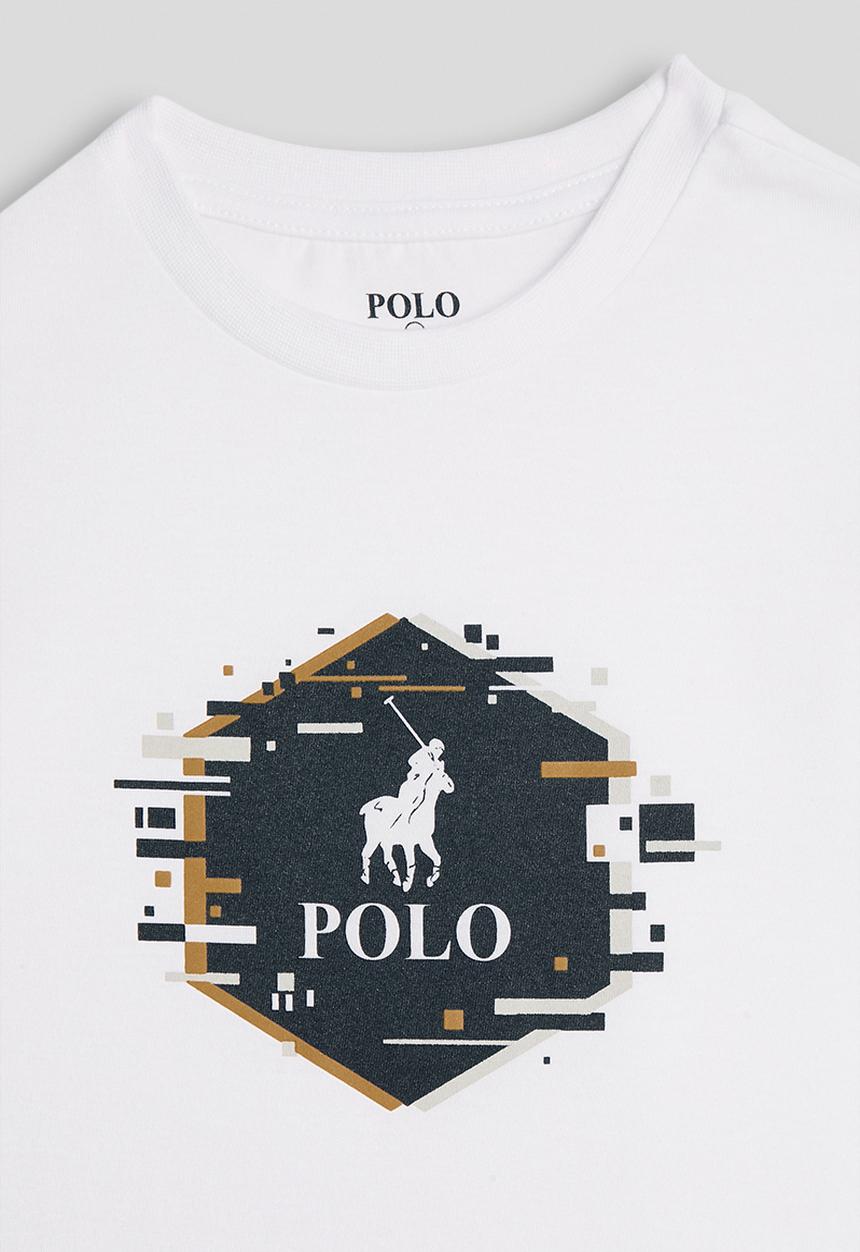 POLO - Boys Bradley Printed Short sleeve Tee - White