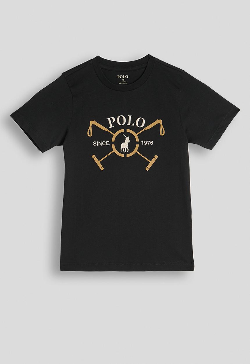 POLO - Boys Luke Polo Stick Short sleeve Tee - Black