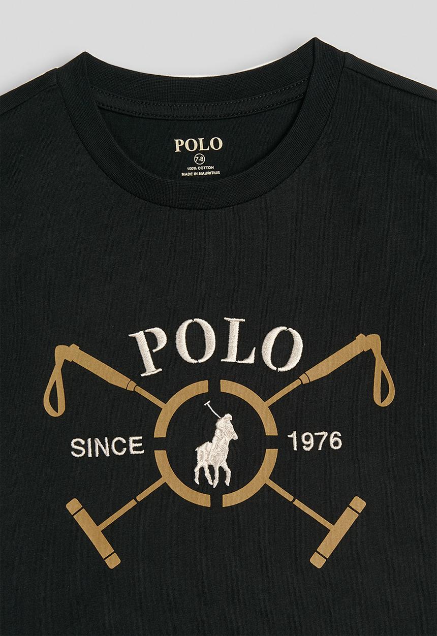 POLO - Boys Luke Polo Stick Short sleeve Tee - Black