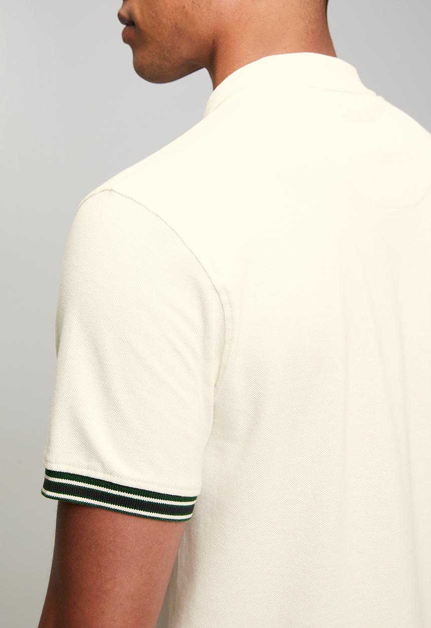 POLO - MENS CONTRAST PLACKET SS GOLFER - White