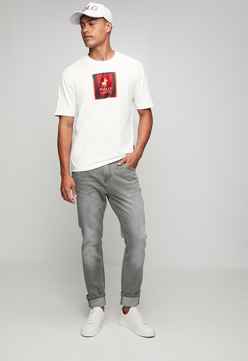 POLO - MENS PJC PAINT BRUSH GRAPHIC TEE - White