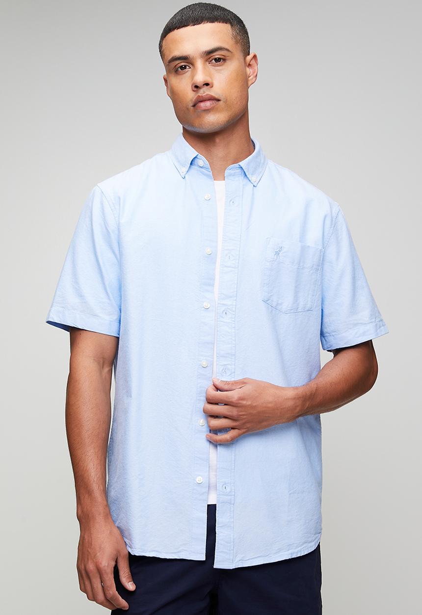 POLO - MENS SS CLASSIC PLAIN OXFORD SHIRT - Blue