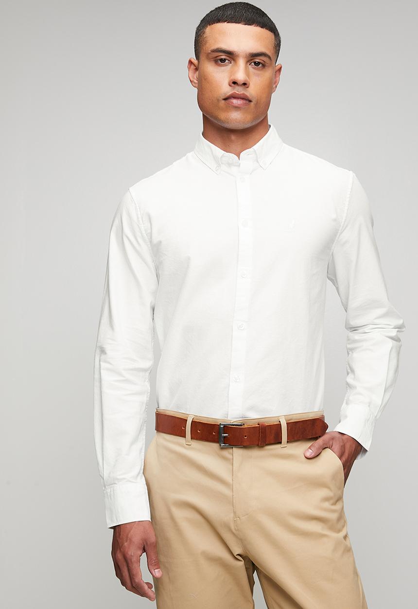 POLO - MENS LS CLASSIC PLAIN OXFORD SHIRT - White