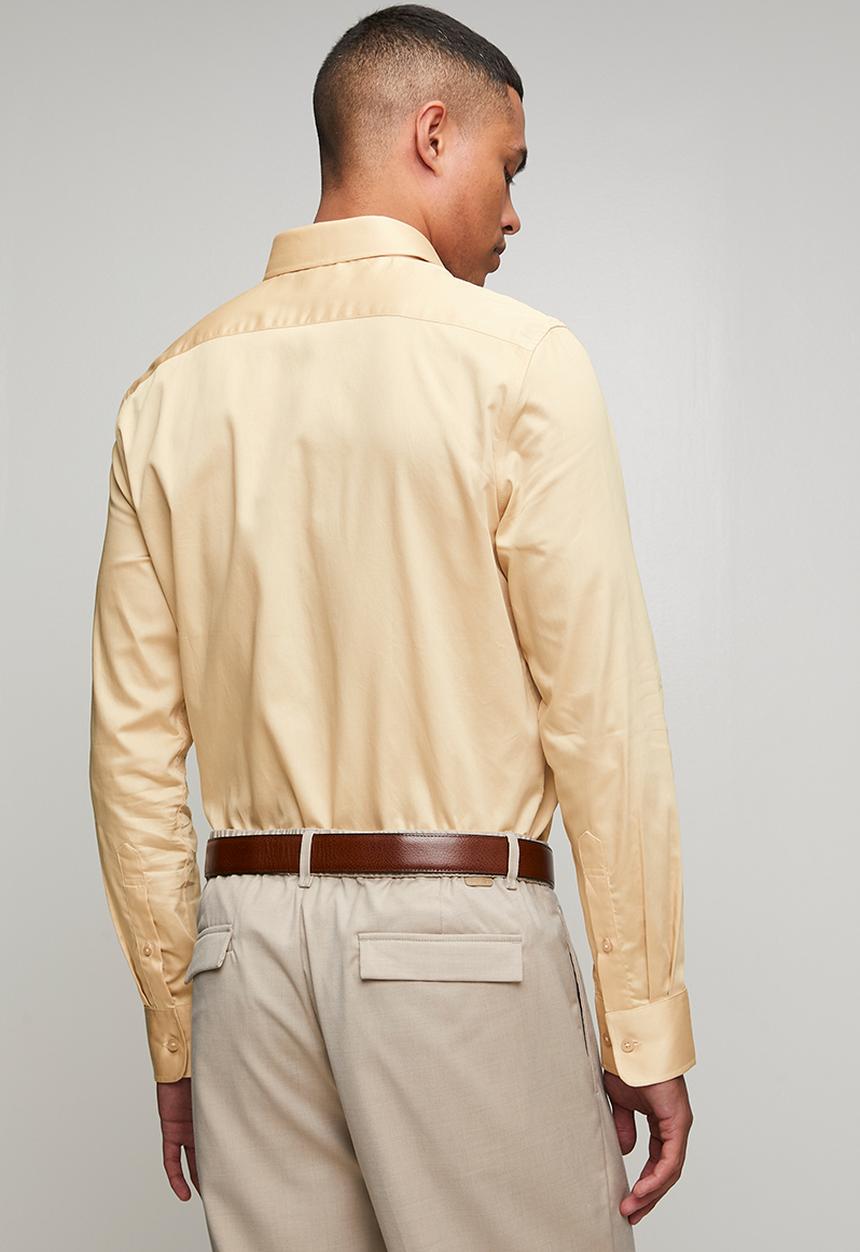 POLO - Mens long sleeve plain shirt - beige