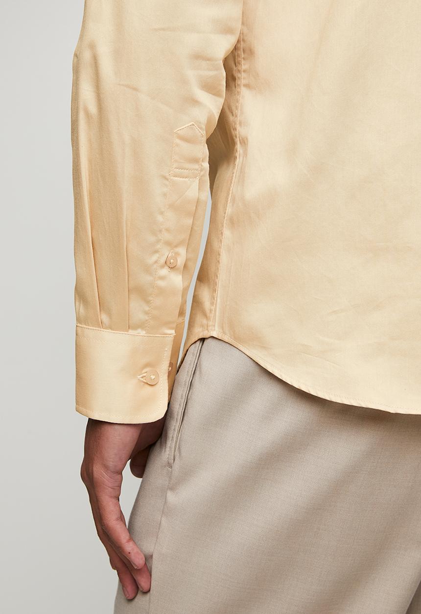 POLO - Mens long sleeve plain shirt - beige