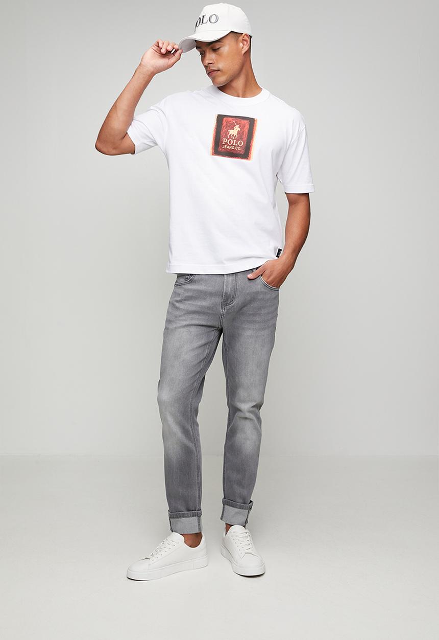 POLO - MENS PJC SLIM LEG DENIM - Grey