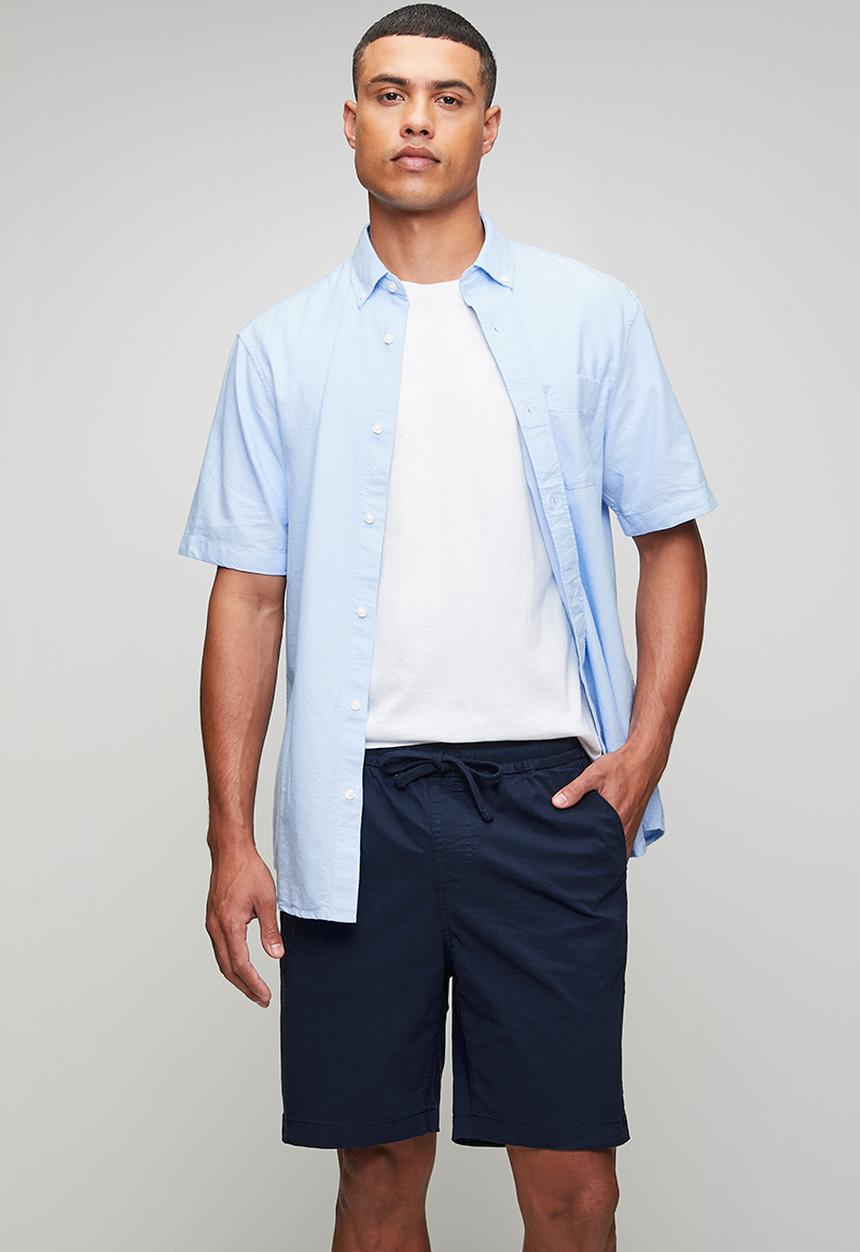 POLO - MENS PEACHED SHORTS ELASTICATED WB - Navy
