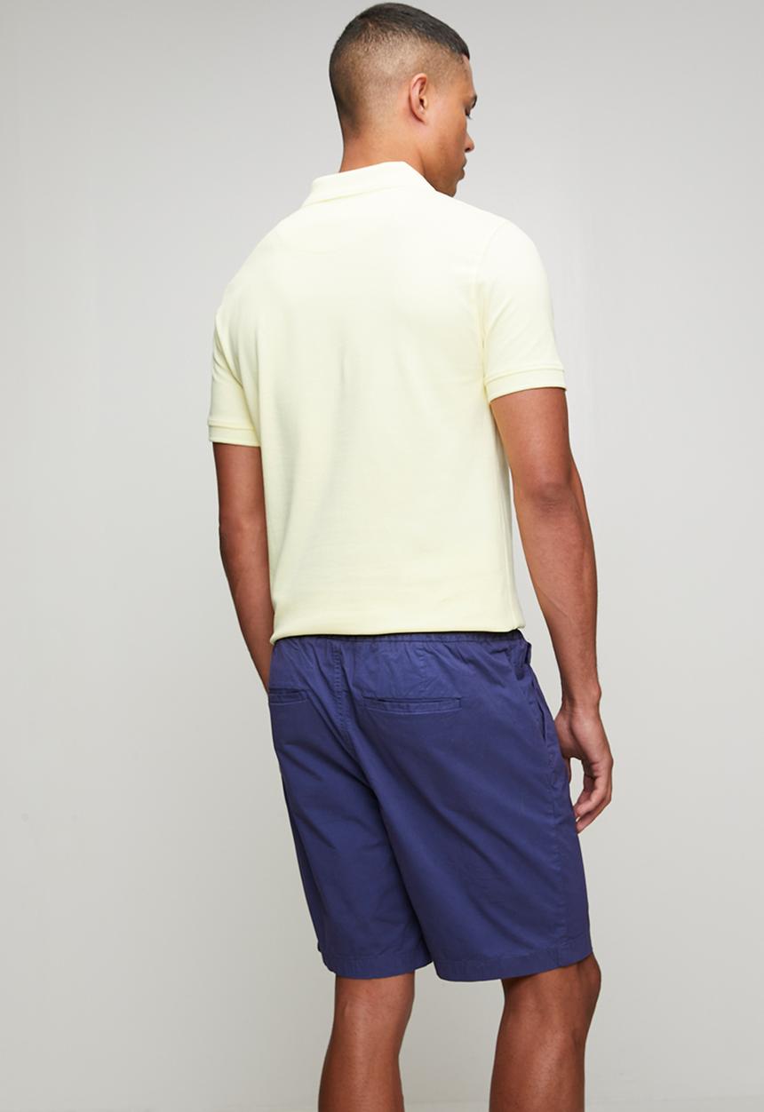 POLO - MENS PEACHED SHORTS ELASTICATED WB - Blue