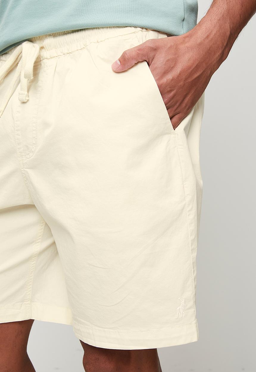 POLO - MENS PEACHED SHORTS ELASTICATED WB - Khaki