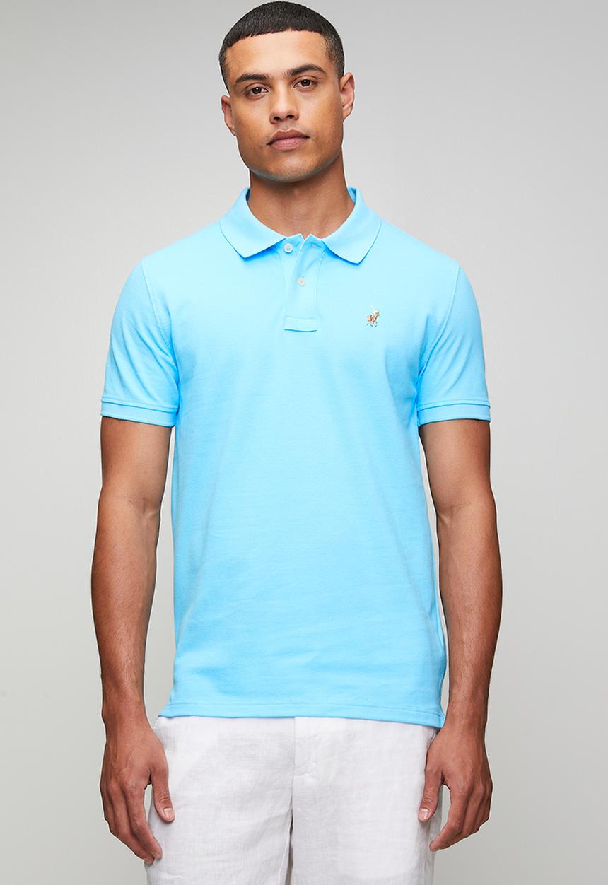 POLO - Mens essential pique short sleeve golfer - blue