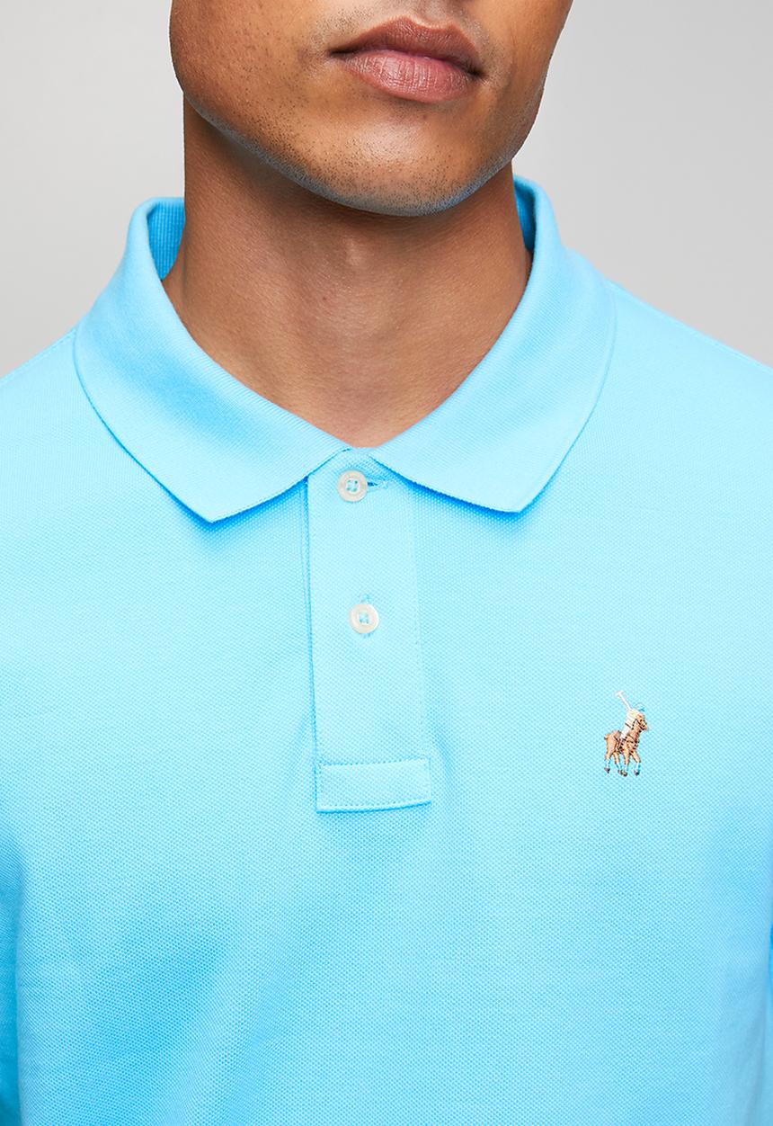 POLO - Mens essential pique short sleeve golfer - blue