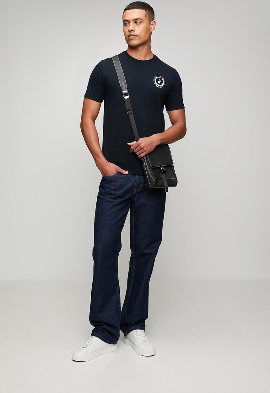 POLO - Mens crew neck logo printed short sleeve tee - black