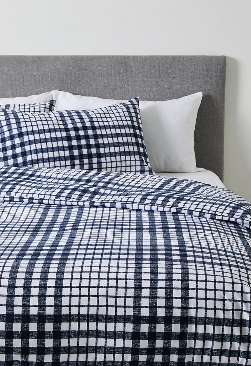 Sixth Floor - Orion Check Duvet Set Navy