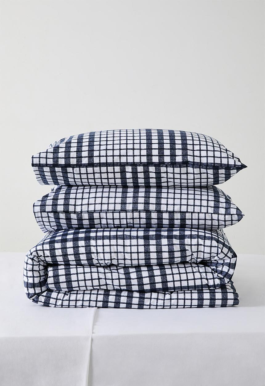 Sixth Floor - Orion Check Duvet Set Navy