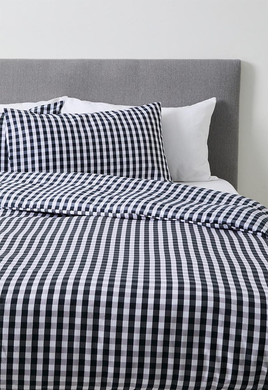 Sixth Floor - Midnight Gingham Super Soft Duvet Set Navy