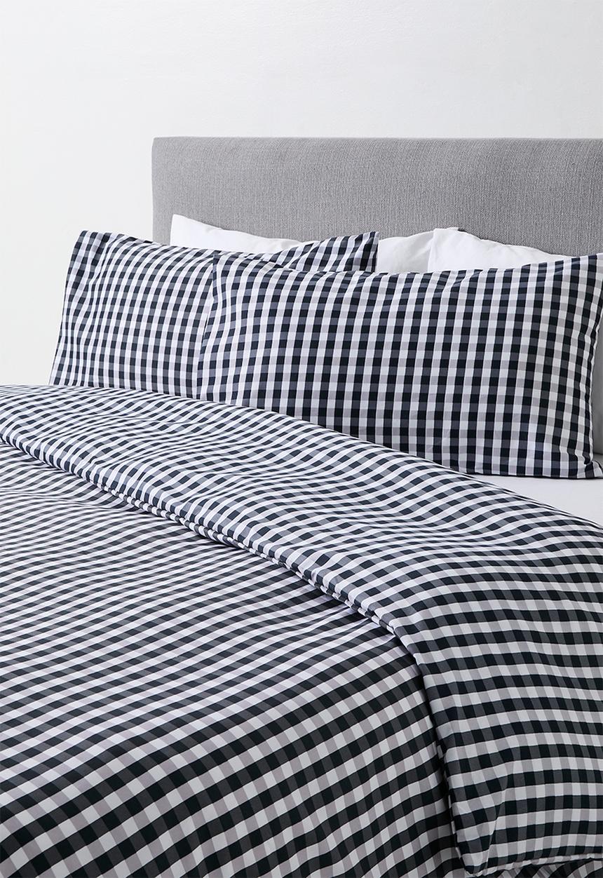 Sixth Floor - Midnight Gingham Super Soft Duvet Set Navy