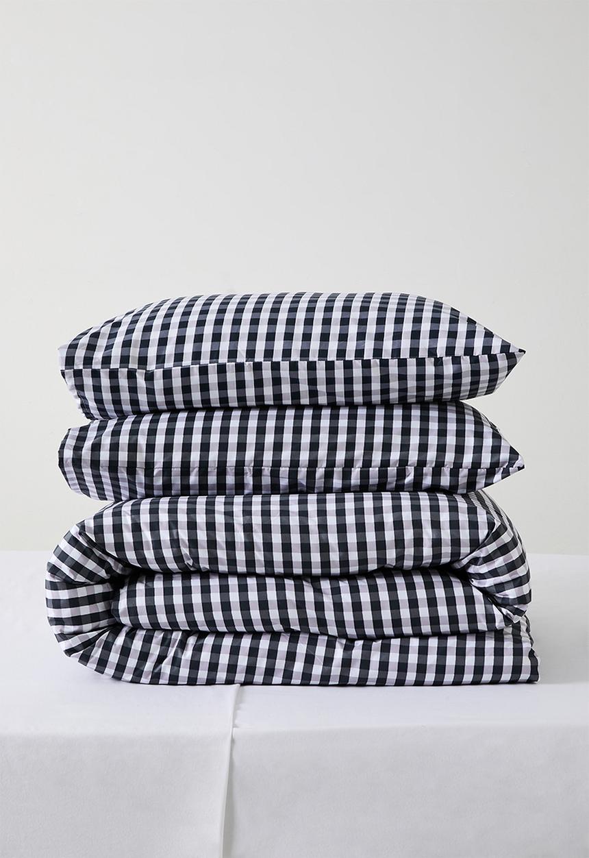 Sixth Floor - Midnight Gingham Super Soft Duvet Set Navy