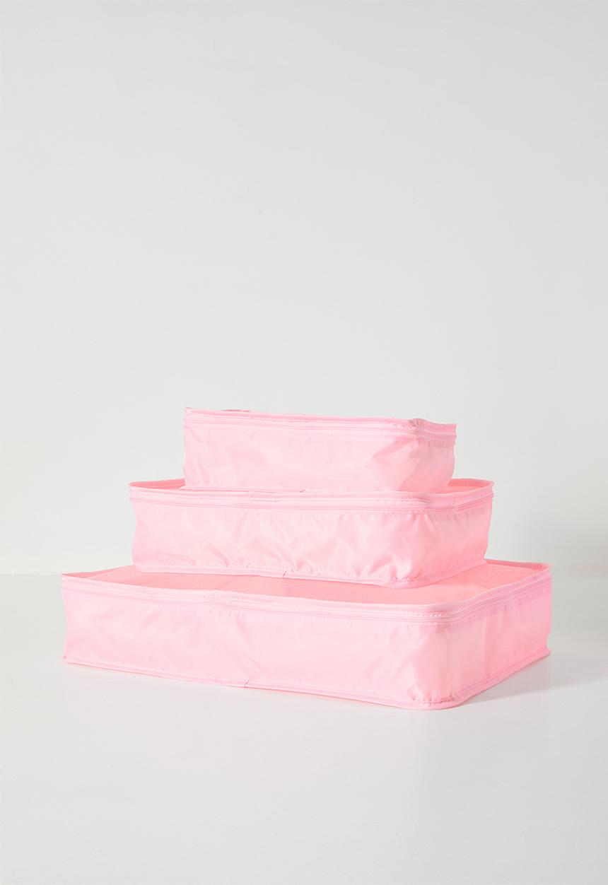 Pop Candy - 3pc mesh packing cube set - blush pink