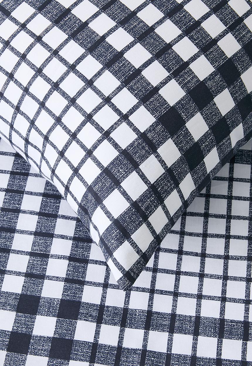 Sixth Floor - Orion Check Cotton Blend Kids Duvet Set - Navy