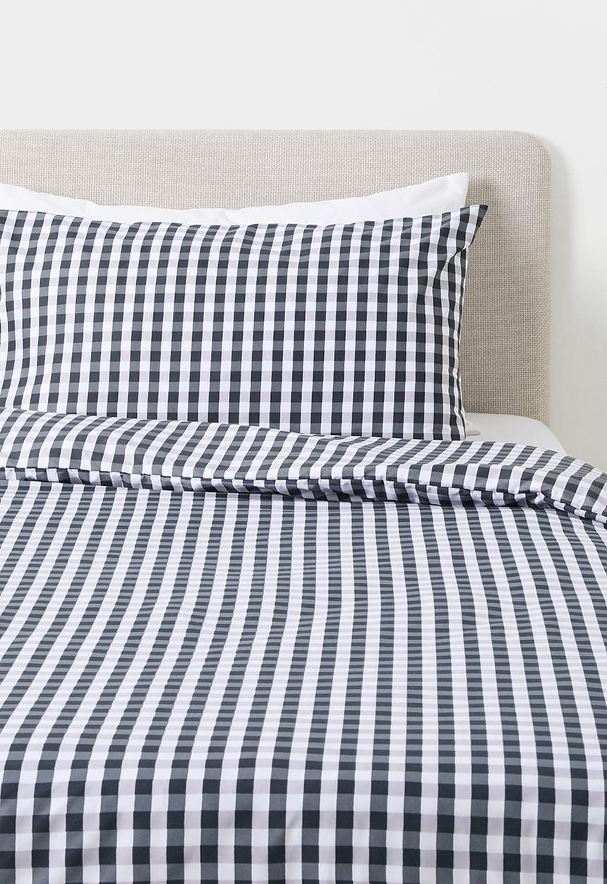 Sixth Floor - Midnight Gingham Super Soft Kids Duvet Set - Navy