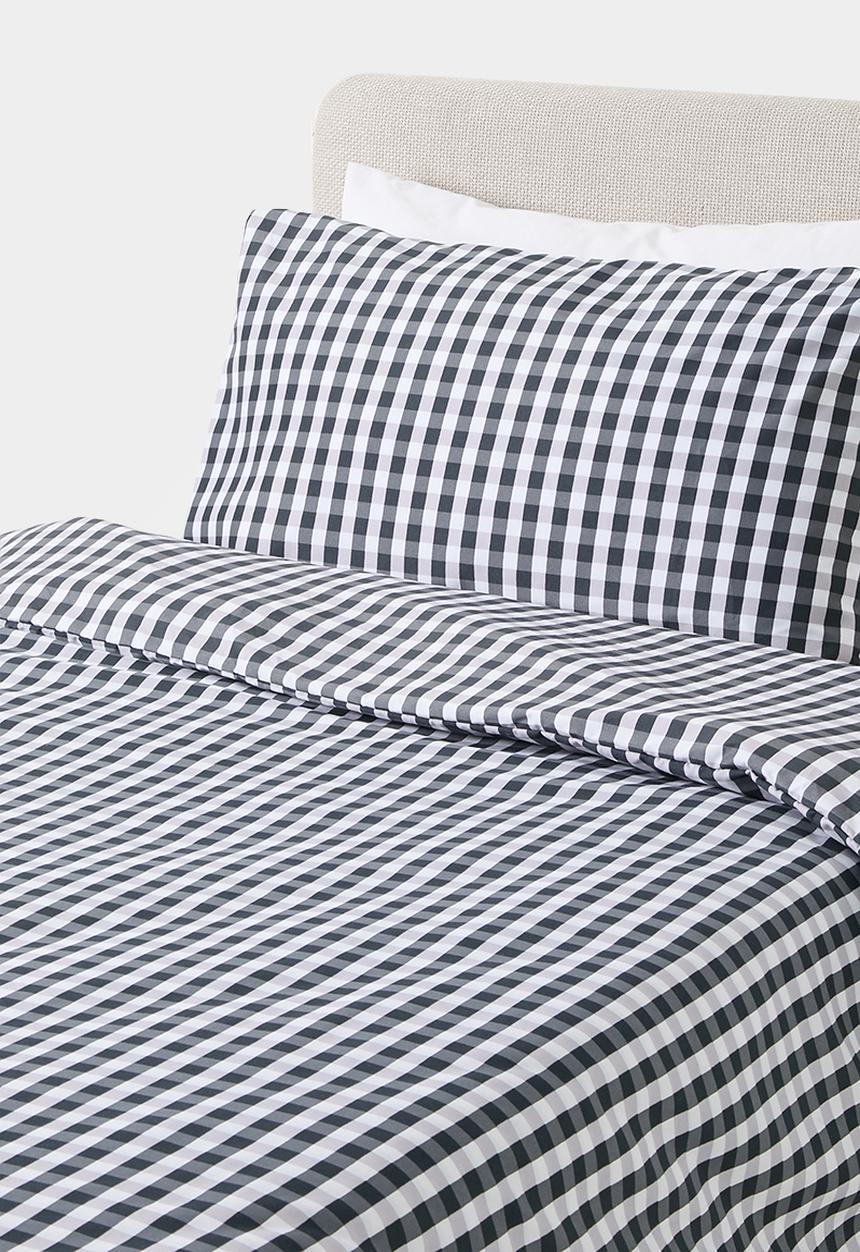 Sixth Floor - Midnight Gingham Super Soft Kids Duvet Set - Navy