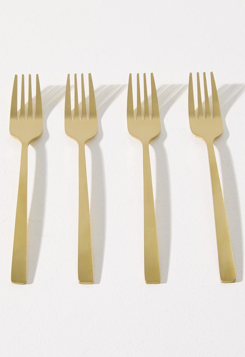 Excellent Houseware - Gold Cake Fork Set - 4pcs