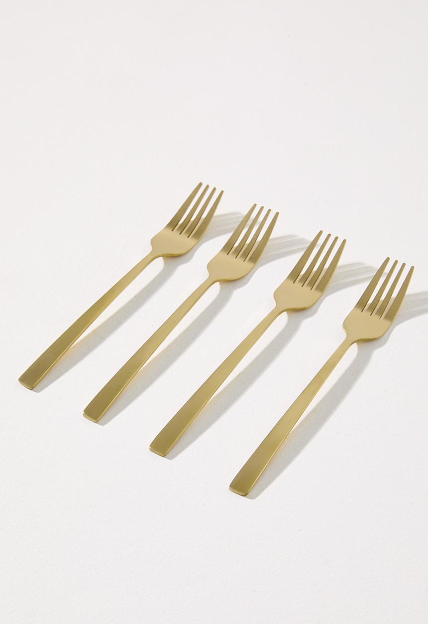 Excellent Houseware - Gold Cake Fork Set - 4pcs