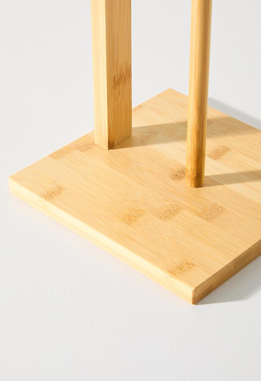 Bathroom Solutions - Bamboo toilet roll holder set - natural