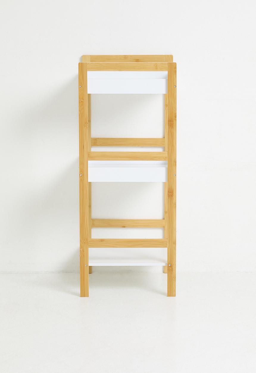 Storage Solutions - 3 Shelf Bathroom Rack Bamboo - White