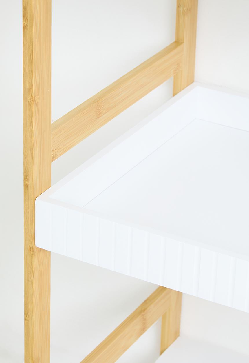 Storage Solutions - 3 Shelf Bathroom Rack Bamboo - White