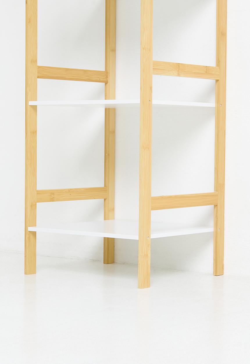 Storage Solutions - 4 Shelf Bathroom Rack Bamboo - White