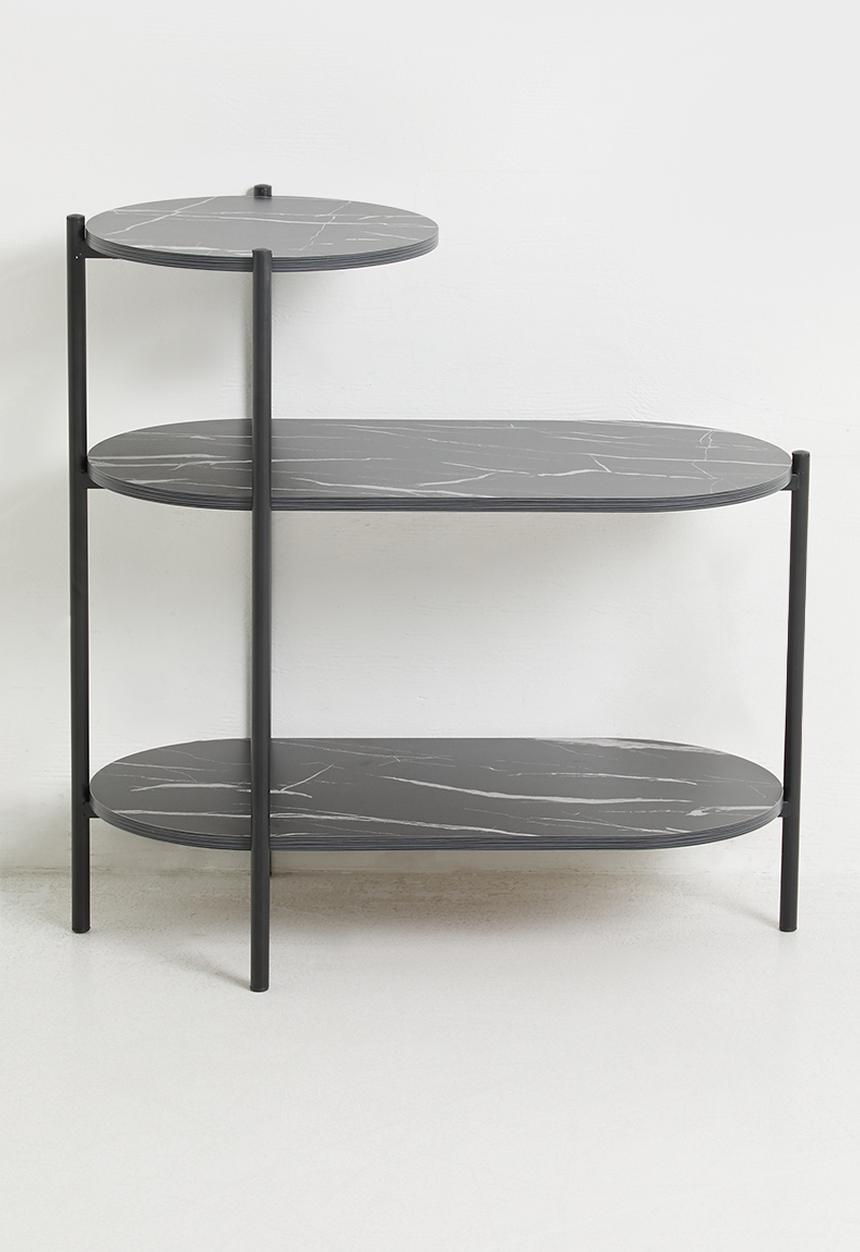 H&S - Moss 3 Layer Side Table - Black