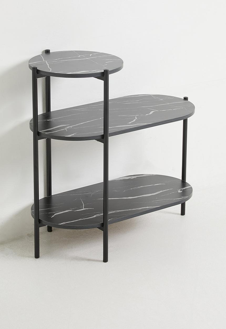 H&S - Moss 3 Layer Side Table - Black