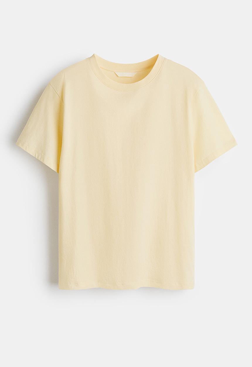 H&M - Cotton T-shirt - light yellow