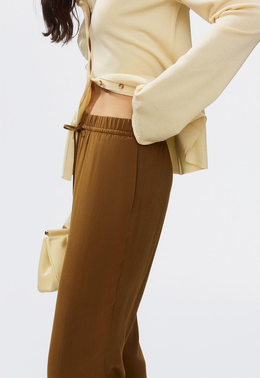 H&M - Wide pull-on trousers - olive green