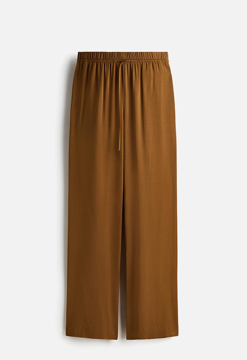 H&M - Wide pull-on trousers - olive green