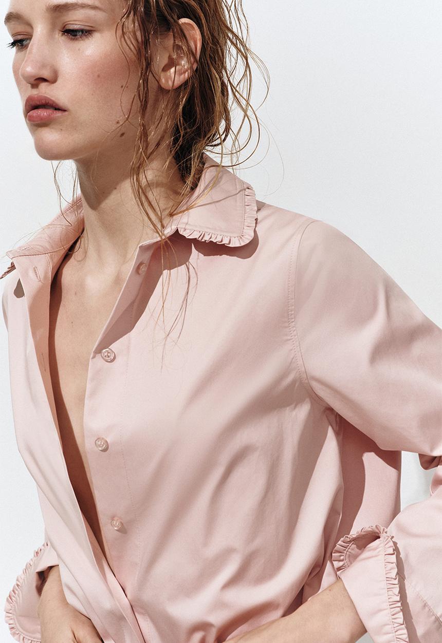 H&M - Cotton poplin shirt - light pink