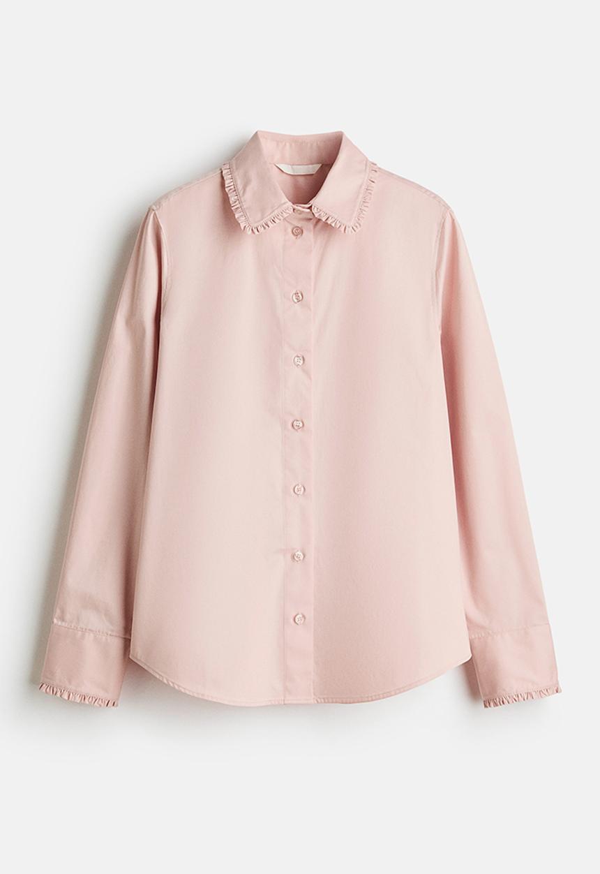 H&M - Cotton poplin shirt - light pink