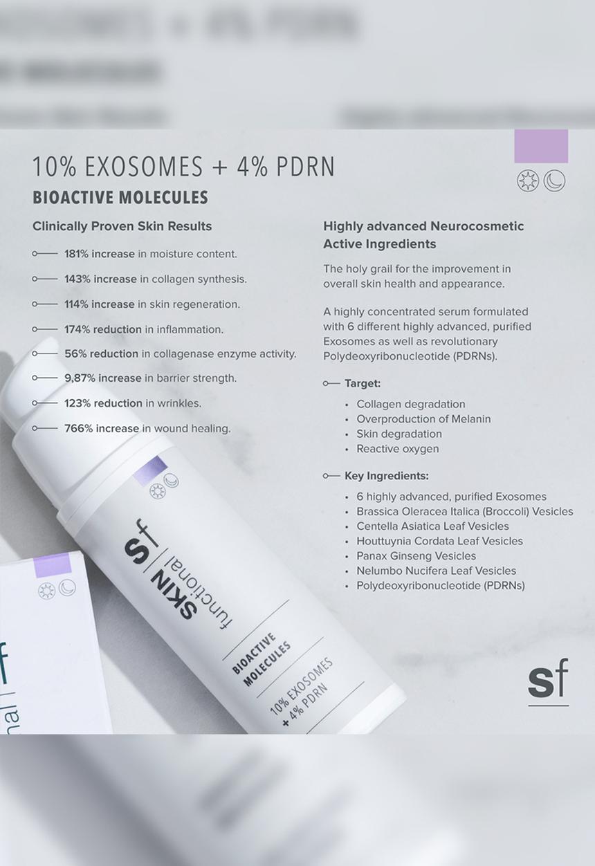 SKIN functional - 10%. Exosomes + 4% PDRN Bioactive Molecules Serum - 30ml