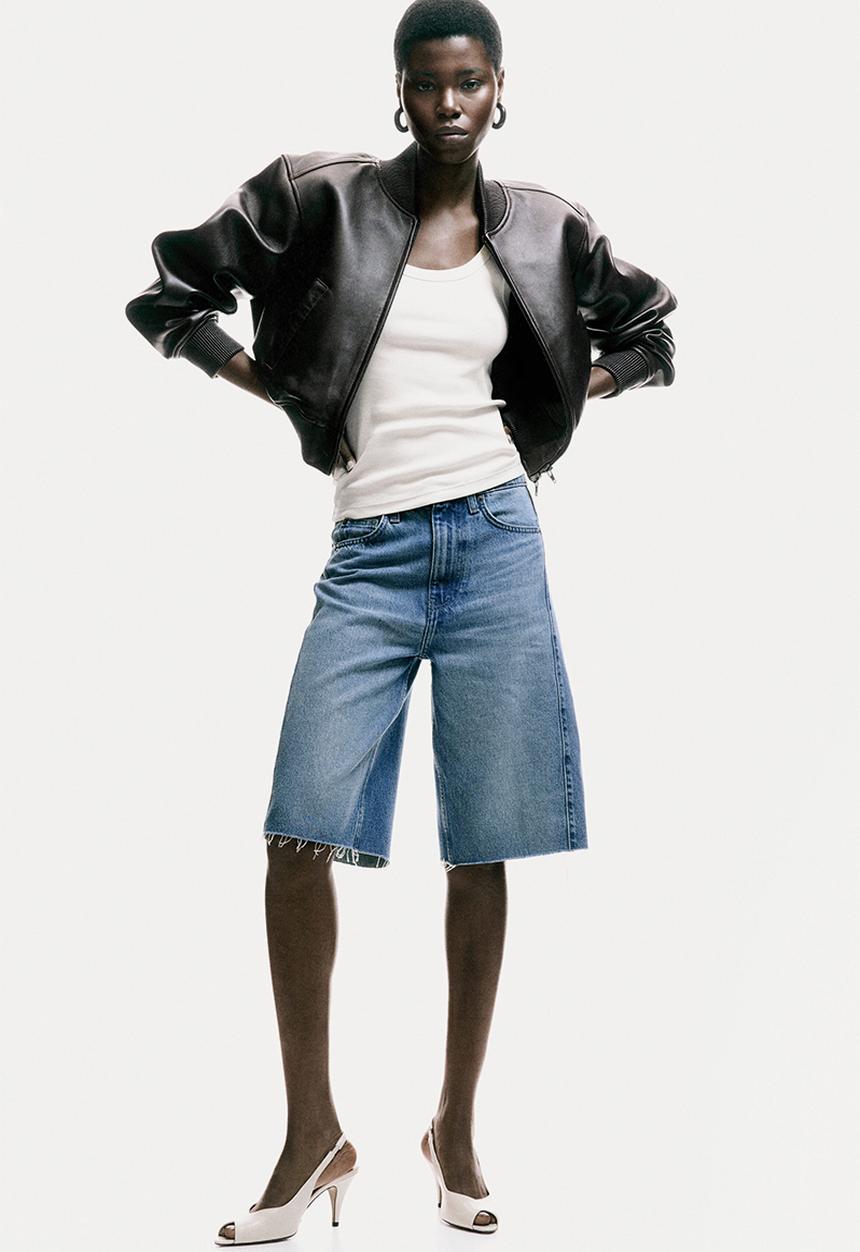 H&M - Denim bermuda shorts - light denim blue